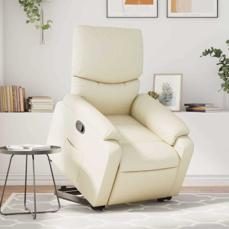 Sillón reclinable de masaje de pie cuero artificial color crema en Sillones | Comprar online en Foru.es