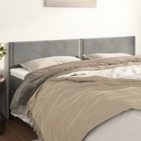 Cabeceros 2 unidades de terciopelo gris claro 90x5x78/88 cm de , Cabeceros y pies de cama - Ref: Foro24-345978, Precio: 41,52...