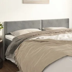 Cabeceros 2 unidades de terciopelo gris claro 90x5x78/88 cm de , Cabeceros y pies de cama - Ref: Foro24-345978, Precio: 47,13...