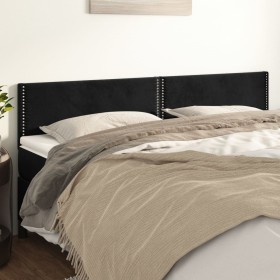 Cabeceros 2 unidades de terciopelo negro 100x5x78/88 cm de , Cabeceros y pies de cama - Ref: Foro24-346000, Precio: 40,67 €, ...