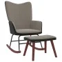 Sillón de relax con taburete terciopelo gris claro y PVC de , Mecedoras - Ref: Foro24-327886, Precio: 120,52 €, Descuento: %