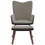 Sillón de relax con taburete terciopelo gris claro y PVC de , Mecedoras - Ref: Foro24-327886, Precio: 98,88 €, Descuento: %