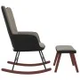 Sillón de relax con taburete terciopelo gris claro y PVC de , Mecedoras - Ref: Foro24-327886, Precio: 120,52 €, Descuento: %