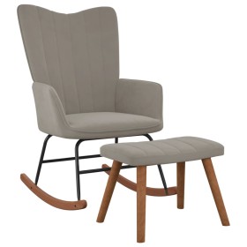Silla mecedora con reposapiés terciopelo gris claro de , Mecedoras - Ref: Foro24-327754, Precio: 147,85 €, Descuento: %