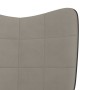 Sillón de relax con taburete terciopelo gris claro y PVC de , Mecedoras - Ref: Foro24-327886, Precio: 98,88 €, Descuento: %