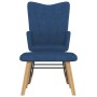 Silla mecedora con reposapiés tela azul de , Mecedoras - Ref: Foro24-327626, Precio: 106,61 €, Descuento: %