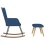 Silla mecedora con reposapiés tela azul de , Mecedoras - Ref: Foro24-327626, Precio: 129,91 €, Descuento: %