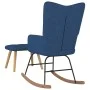 Silla mecedora con reposapiés tela azul de , Mecedoras - Ref: Foro24-327626, Precio: 129,91 €, Descuento: %
