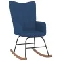 Silla mecedora con reposapiés tela azul de , Mecedoras - Ref: Foro24-327626, Precio: 129,91 €, Descuento: %