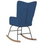 Silla mecedora con reposapiés tela azul de , Mecedoras - Ref: Foro24-327626, Precio: 129,91 €, Descuento: %