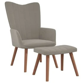 Sillón de relax con taburete de terciopelo gris claro de , Sillones - Ref: Foro24-327666, Precio: 113,74 €, Descuento: %