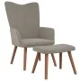 Sillón de relax con taburete de terciopelo gris claro de , Sillones - Ref: Foro24-327666, Precio: 113,74 €, Descuento: %