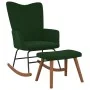 Dark green velvet rocking chair with footrest by , Rocking chairs - Ref: Foro24-327756, Price: 160,80 €, Discount: %