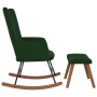 Silla mecedora con reposapiés terciopelo verde oscuro de , Mecedoras - Ref: Foro24-327756, Precio: 163,87 €, Descuento: %