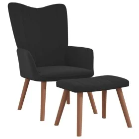 Sillón de relax con taburete terciopelo negro de , Sillones - Ref: Foro24-327672, Precio: 113,92 €, Descuento: %