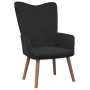 Sillón de relax con taburete terciopelo negro de , Sillones - Ref: Foro24-327672, Precio: 113,92 €, Descuento: %