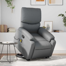 Sillón reclinable de masaje de pie cuero artificial gris en Sillones | Comprar online en Foru.es
