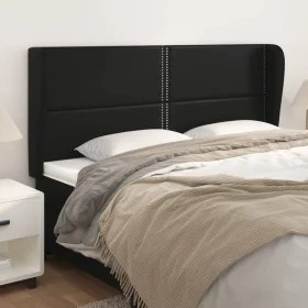 Headboard with ears black synthetic leather 183x23x118/128cm by , Headboards and footboards - Ref: Foro24-3117918, Price: 105...