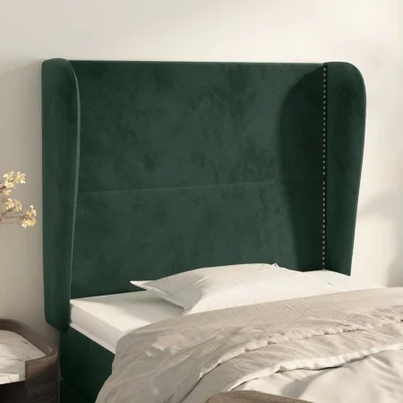 Headboard with dark green velvet ears 103x23x118/128cm by , Headboards and footboards - Ref: Foro24-3117861, Price: 86,81 €, ...