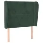 Headboard with dark green velvet ears 103x23x118/128cm by , Headboards and footboards - Ref: Foro24-3117861, Price: 86,81 €, ...