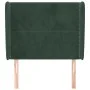 Headboard with dark green velvet ears 103x23x118/128cm by , Headboards and footboards - Ref: Foro24-3117861, Price: 86,81 €, ...
