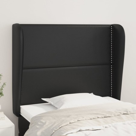 Cabecero con orejas de cuero sintético negro 93x23x118/128 cm de , Cabeceros y pies de cama - Ref: Foro24-3117894, Precio: 64...