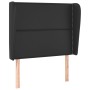 Cabecero con orejas de cuero sintético negro 93x23x118/128 cm de , Cabeceros y pies de cama - Ref: Foro24-3117894, Precio: 64...