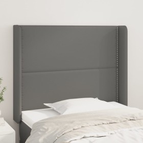 Cabecero con orejas cuero sintético gris 83x16x118/128cm de , Cabeceros y pies de cama - Ref: Foro24-3119516, Precio: 67,81 €...