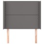 Cabecero con orejas cuero sintético gris 83x16x118/128cm de , Cabeceros y pies de cama - Ref: Foro24-3119516, Precio: 67,81 €...
