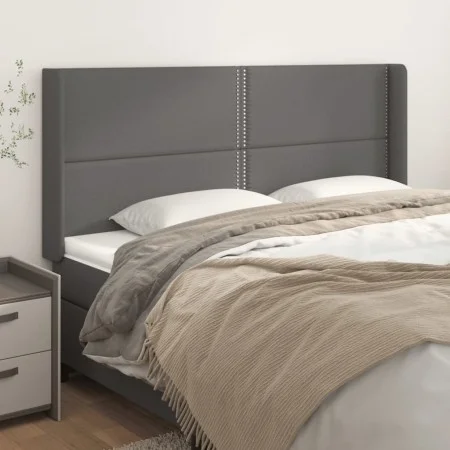 Headboard with ears gray synthetic leather 163x16x118/128cm by , Headboards and footboards - Ref: Foro24-3119540, Price: 107,...