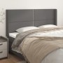 Cabecero con orejas cuero sintético gris 163x16x118/128cm de , Cabeceros y pies de cama - Ref: Foro24-3119540, Precio: 116,29...
