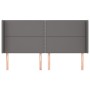 Cabecero con orejas cuero sintético gris 163x16x118/128cm de , Cabeceros y pies de cama - Ref: Foro24-3119540, Precio: 116,29...
