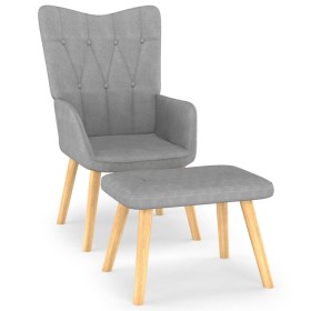 Sillón relax con taburete tela gris claro de , Sillones - Ref: Foro24-327534, Precio: 118,94 €, Descuento: %