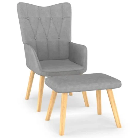 Sillón relax con taburete tela gris claro de , Sillones - Ref: Foro24-327534, Precio: 107,90 €, Descuento: %