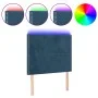 Headboard with LED lights dark blue velvet 100x5x118/128 cm by , Headboards and footboards - Ref: Foro24-3122330, Price: 58,3...