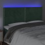 Cabecero con luces LED terciopelo verde oscuro 200x5x118/128 cm de , Cabeceros y pies de cama - Ref: Foro24-3122353, Precio: ...