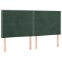 Cabecero con luces LED terciopelo verde oscuro 200x5x118/128 cm de , Cabeceros y pies de cama - Ref: Foro24-3122353, Precio: ...