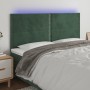 Cabecero con luces LED terciopelo verde oscuro 180x5x118/128 cm de , Cabeceros y pies de cama - Ref: Foro24-3122347, Precio: ...