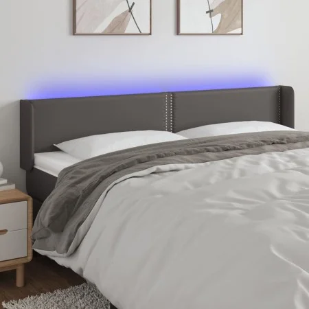 Kopfteil mit LED-grauem Kunstleder 163x16x78/88 cm von , Kopf- und Fußteile - Ref: Foro24-3123196, Preis: 68,38 €, Rabatt: %