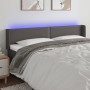 Cabecero con LED cuero sintético gris 163x16x78/88 cm de , Cabeceros y pies de cama - Ref: Foro24-3123196, Precio: 72,76 €, D...