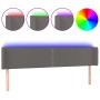 Cabecero con LED cuero sintético gris 163x16x78/88 cm de , Cabeceros y pies de cama - Ref: Foro24-3123196, Precio: 72,76 €, D...