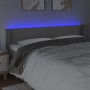 Cabecero con LED cuero sintético gris 163x16x78/88 cm de , Cabeceros y pies de cama - Ref: Foro24-3123196, Precio: 72,76 €, D...