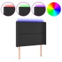 Cabecero con LED cuero sintético negro 83x16x118/128 cm de , Cabeceros y pies de cama - Ref: Foro24-3123980, Precio: 73,89 €,...