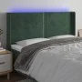 Dunkelgrünes Samtkopfteil mit LED 203x16x118/128 cm von , Kopf- und Fußteile - Ref: Foro24-3123977, Preis: 142,31 €, Rabatt: %