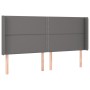 Cabecero con LED cuero sintético gris 163x16x118/128cm de , Cabeceros y pies de cama - Ref: Foro24-3124008, Precio: 122,84 €,...