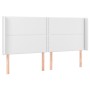 Cabecero con LED cuero sintético blanco 203x16x118/128 cm de , Cabeceros y pies de cama - Ref: Foro24-3124017, Precio: 117,94...