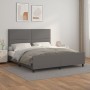 Estructura de cama con cabecero cuero sintético gris 180x200cm de , Camas y somieres - Ref: Foro24-3125528, Precio: 228,41 €,...