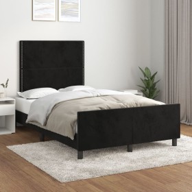 Estructura de cama con cabecero de terciopelo negro 120x200 cm de , Camas y somieres - Ref: Foro24-3125686, Precio: 158,36 €,...