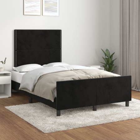 Estructura de cama con cabecero de terciopelo negro 120x200 cm de , Camas y somieres - Ref: Foro24-3125686, Precio: 158,36 €,...