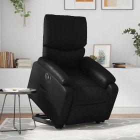 Sillón reclinable y elevable eléctrico cuero sintético negro en Sillones | Comprar online en Foru.es